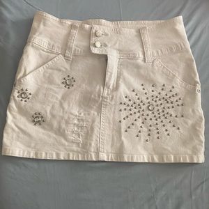 white y2k mini skirt